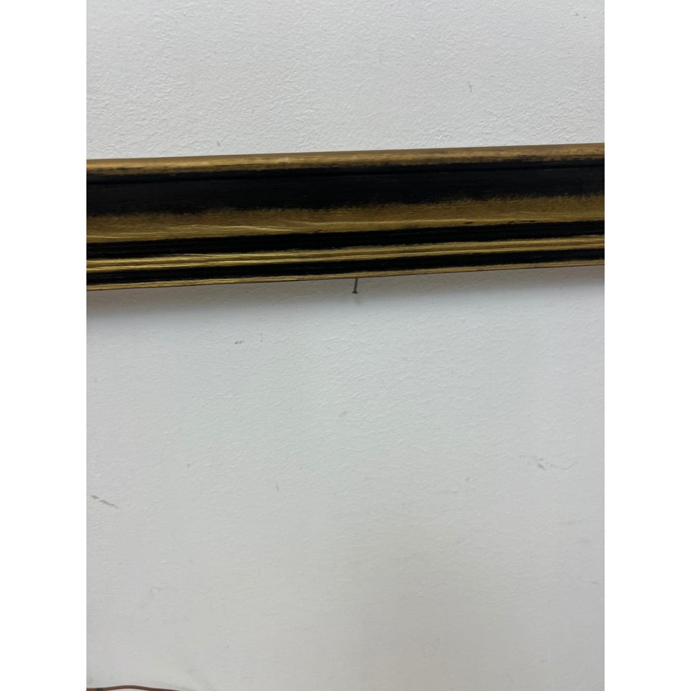 Vintage Wood Picture Frame 16x20 Black Gold Mid Century Wooden Carved Wall Art - Picture 2 of 16
